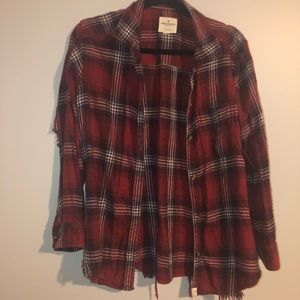 American Eagle distressed flannel